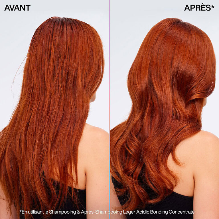 Avant / apr&egrave;s Redken Acidic Bonding Concentrate sur cheveux lisses
